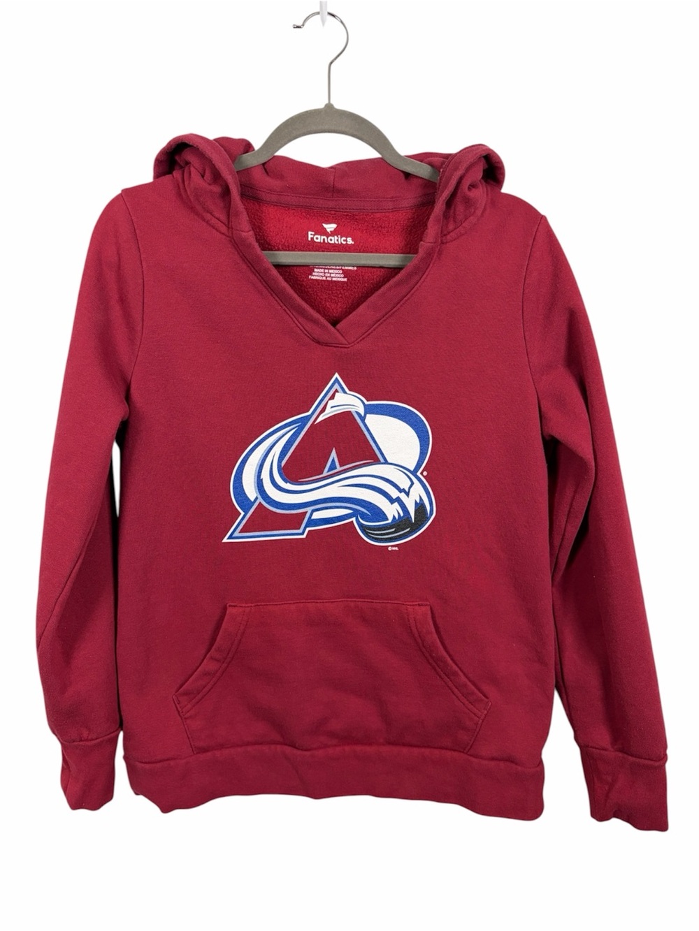 Fanatics Colorado Avalanche Hoodie Women’s Small Burgundy V-Neck Pullover